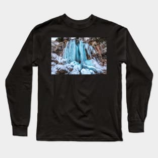 Frozen waterfall in the winter Long Sleeve T-Shirt